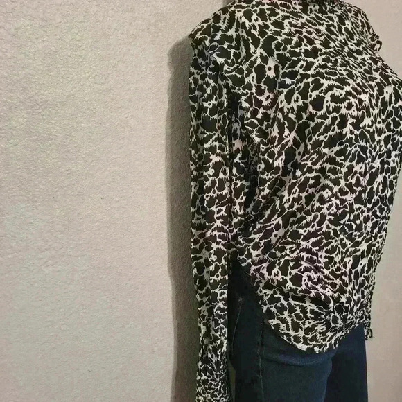 NWOT ISABEL MARANT Étoile Yoshi Ruffled Printed Crepe De Chine Blouse - Picture 4 of 7